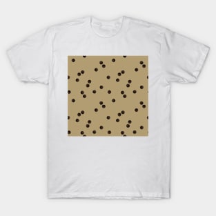 Scattered Dots Minimalist Geometric Pattern - Muted Earthy Coffee T-Shirt